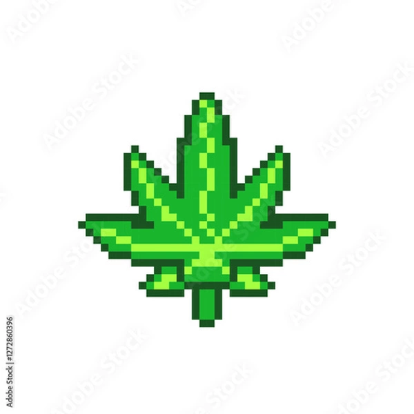 Obraz Pixel art marijuana cannabis leaf	
