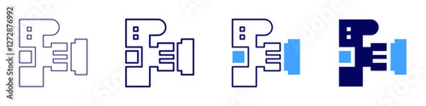 Fototapeta Dslr camera icon in 4 different styles. Thin Line, Line, Bold Line, Duotone. Duotone style. Editable stroke