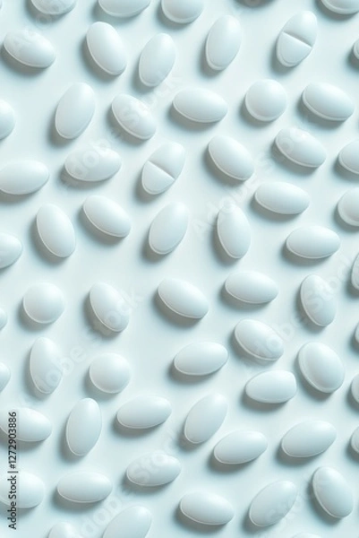 Obraz A background made of rows of medical pills, in a very neat arrangement.