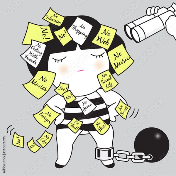 Obraz Overprotecting Overmonitoring Kid Is Not All right Character Concept illustration