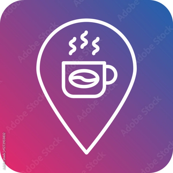 Fototapeta Cafe Location Icon Style