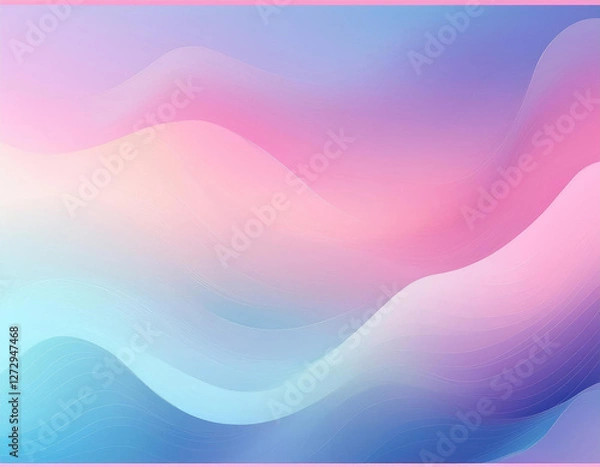 Fototapeta "A smooth pastel gradient background, seamlessly blending soft pink, lavender, and baby blue hues, creating a dreamy and calming aesthetic."