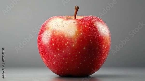 Fototapeta high quality fresh red apple isolated on transparent background for culinary design projects health themed illustrations and organic produce concepts