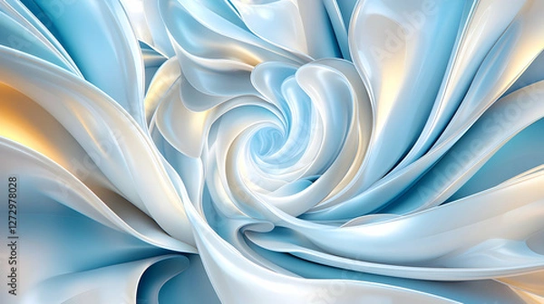 Obraz Abstract swirling blue and gold design, elegant background