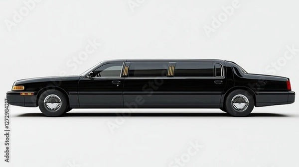 Fototapeta luxurious black limousine with transparent background in high resolution png format for premium design projects professional presentations and elegant transportation visuals