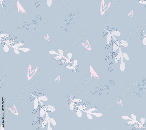 Fototapeta Hand drawn seamless pattern. Repetition background for textiles, packing, wrapping paper or wallpapers. Isolated vector illustration.