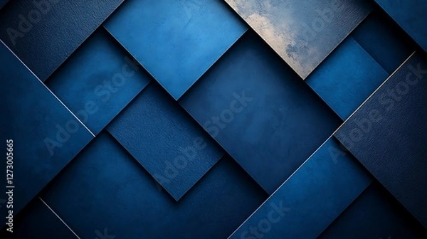 Obraz Abstract blue squares, sky reflection, geometric background, design template