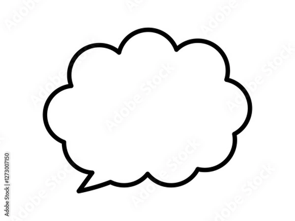 Fototapeta 白黒シンプルな雲の吹き出し