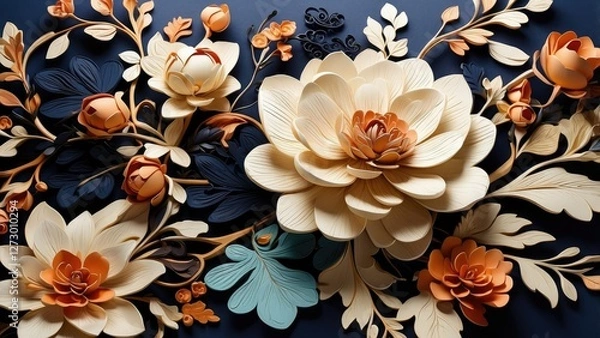 Obraz "Generative AI Render of a 3D Boho Flower"