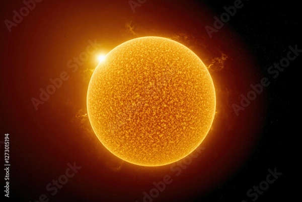 Obraz Powerful solar flare, magnetic storms and plasma emissions on the surface of the sun