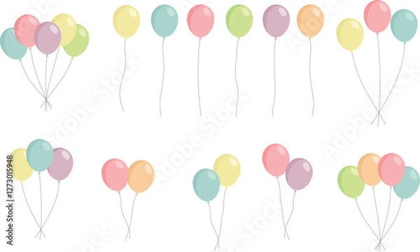 Obraz 風船パーツセット　パステルカラー