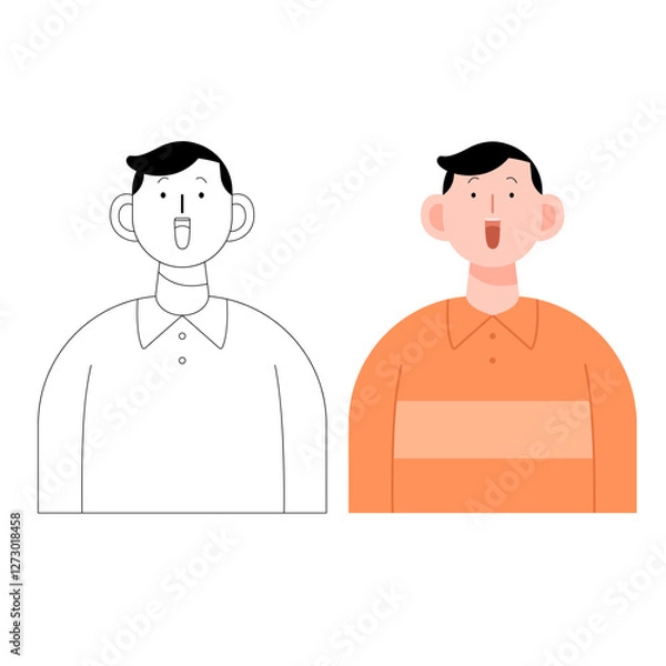 Fototapeta 남성캐릭터(청년+밝은+사람+단정)