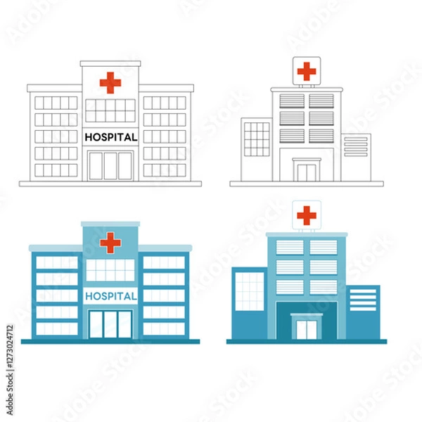 Fototapeta 병원 건물(의료+치료+의사+의학+건강)