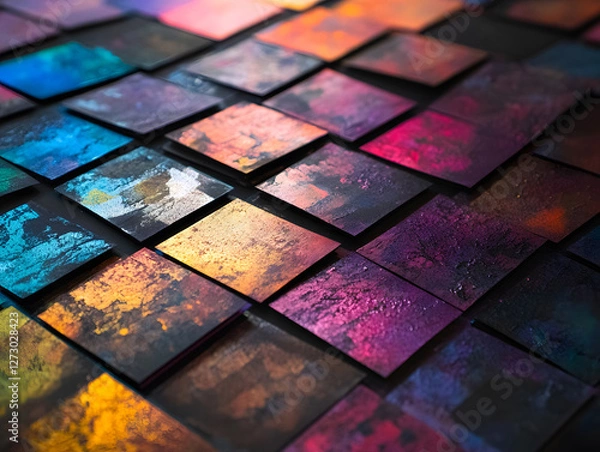 Fototapeta Textured Abstract Art with Vibrant Metallic Colors Generative AI  