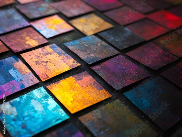 Fototapeta Textured Abstract Art with Vibrant Metallic Colors Generative AI  