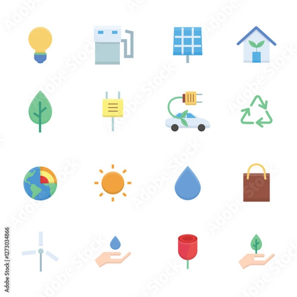 Obraz Economic Environment icons set, Vector and Illustration