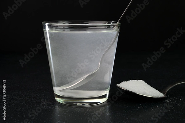 Obraz Salt water in a glass cup.