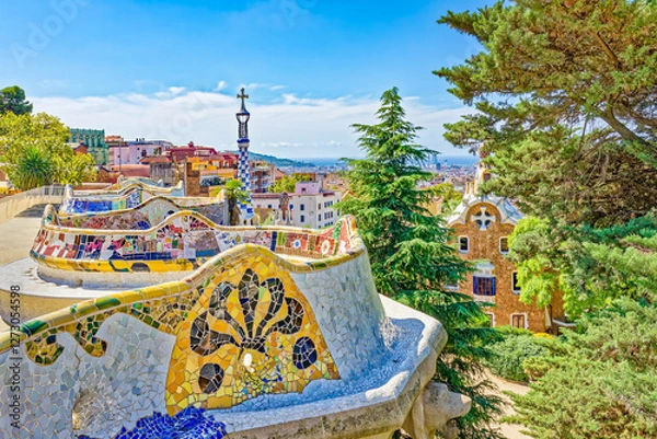 Obraz Barcelona. Gorgeous and amazing Park Guel .