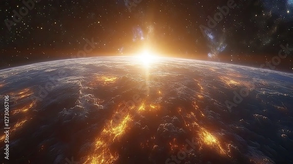 Obraz stunning hdri 360d space background nebula and stars equirectangular projection environment map