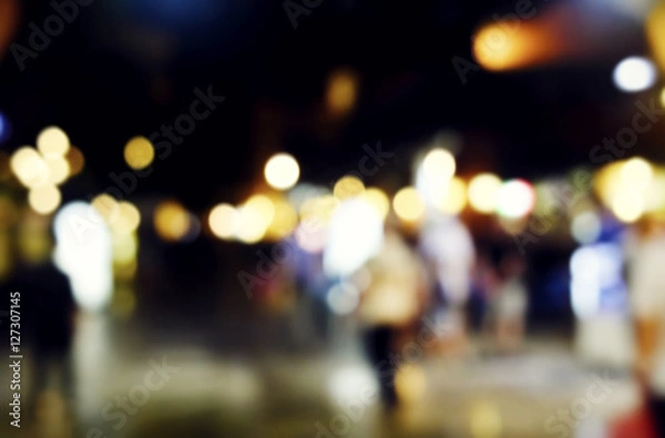 Fototapeta defocused bokeh light, abstract background at night photo