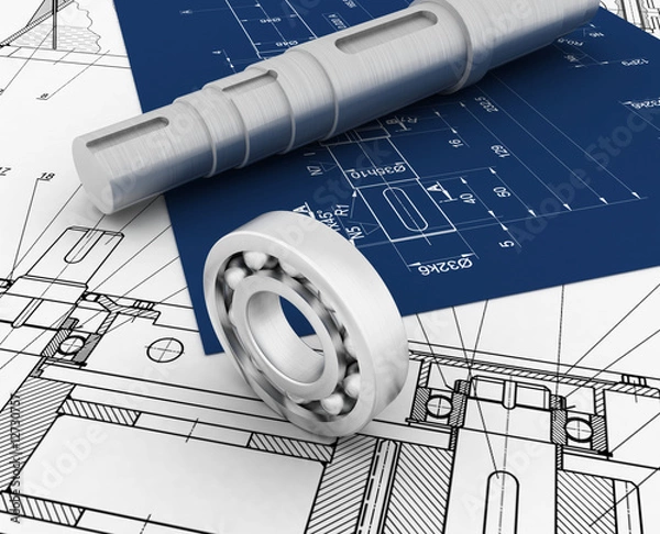Obraz mechanical sketch ang gear