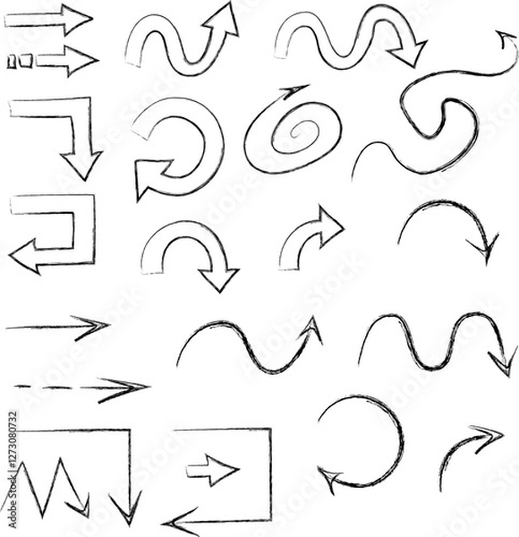 Fototapeta Arrows of different shapes in vector