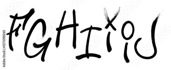 Fototapeta Graffiti spray font alphabet. Part 2. Vector illustration