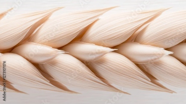 Obraz close-up of a single wheat stalk, intricate details of the grains, macro photography of cereal crops