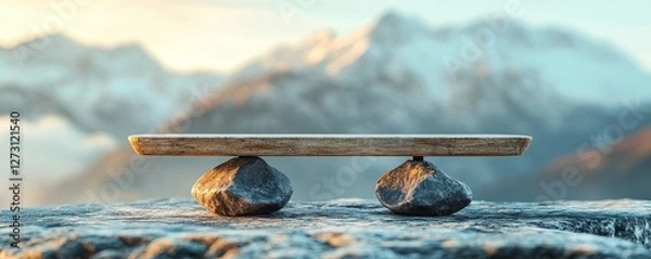 Fototapeta Seesaw Showing Imbalance Between Risk And Reward, 