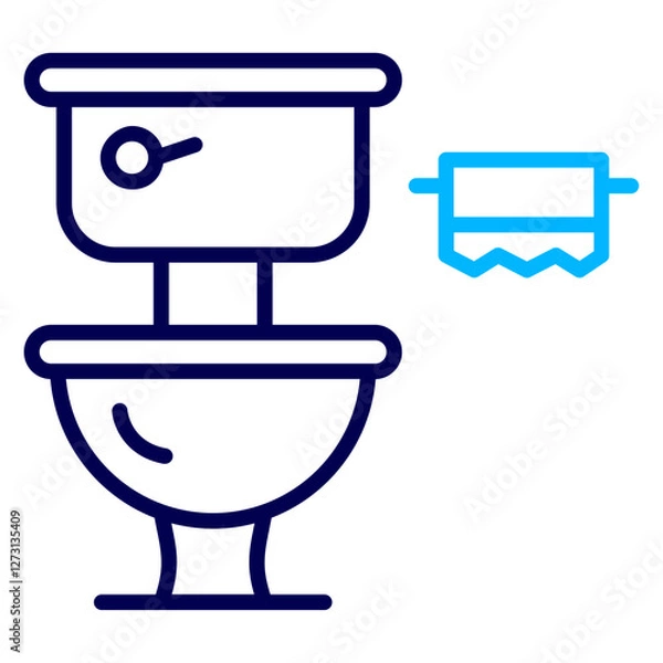 Fototapeta Commode Toilet Outline Color icon