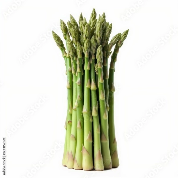 Obraz Green Asparagus Spears Bundle Isolated on White Background Fresh Raw Vegetable Still Life Concept