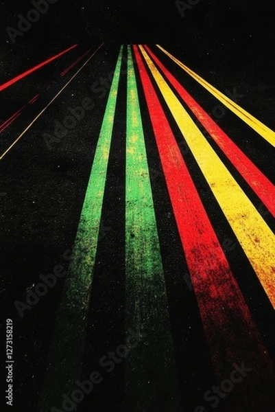 Fototapeta Vibrant Colorful Lines on Dark Background for Creative Design Projects
