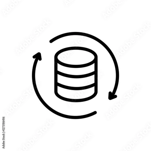 Fototapeta Database sync icon on white background