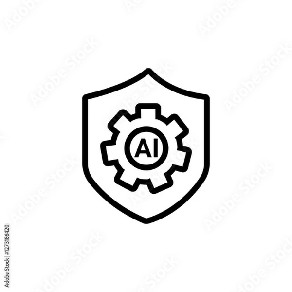 Fototapeta Data encryption outline icon eps file