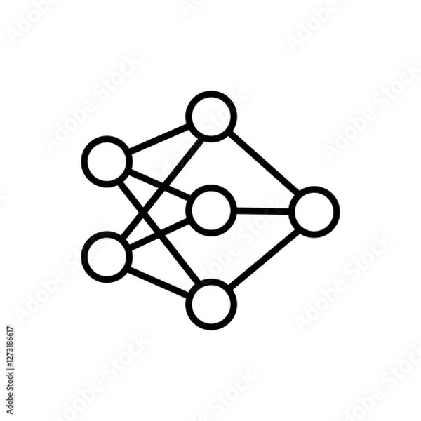Fototapeta Neural network ai icon eps file