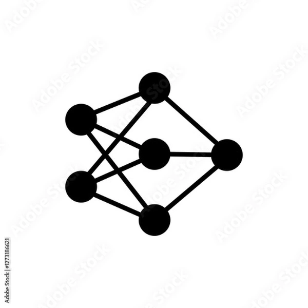 Fototapeta Neural network ai icon eps file