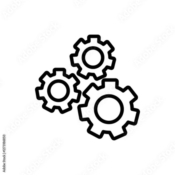 Fototapeta Robotic gear icon on white background