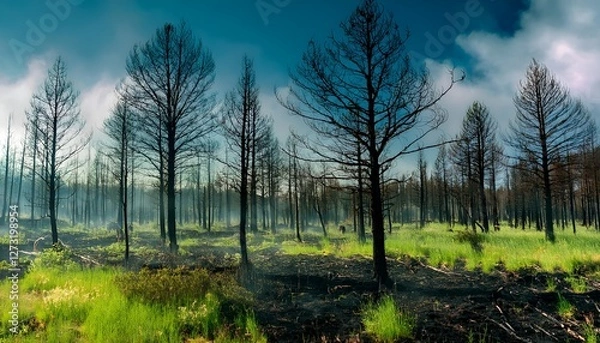 Obraz sunset in the forest