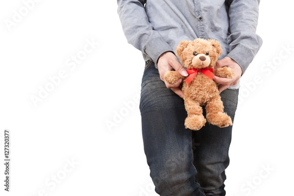 Obraz Man wit teddy bear.