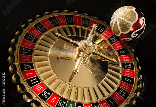Obraz roulette wheel and Christmas ball