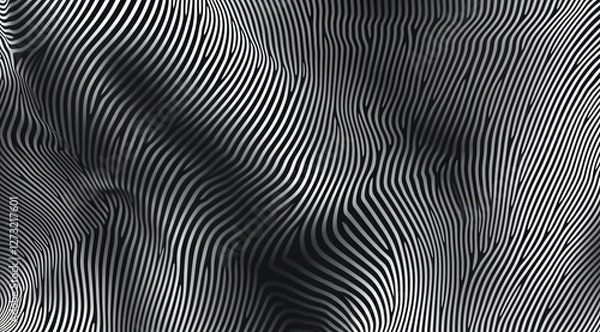 Fototapeta Abstract grayscale wave pattern background design