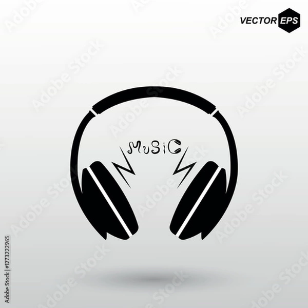 Obraz Vector headphones icon. EPS 10