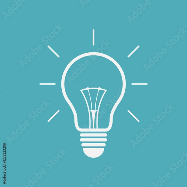 Obraz Icon lamp, sign lamp. Vector illustration
