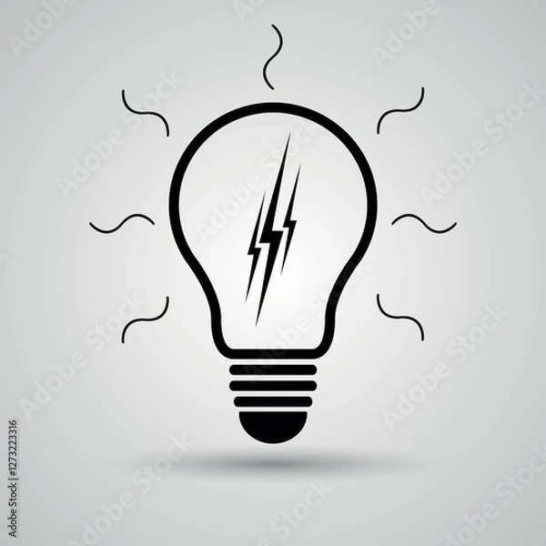 Obraz Icon lamp, sign lamp. Vector illustration