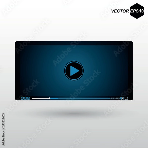 Fototapeta Video player for web. EPS 10. Vector illustration