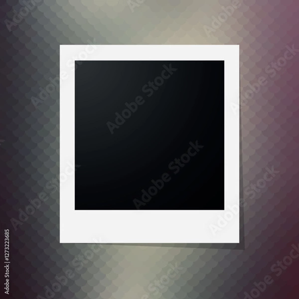 Obraz Blank photo frame on wall. Vector illustration