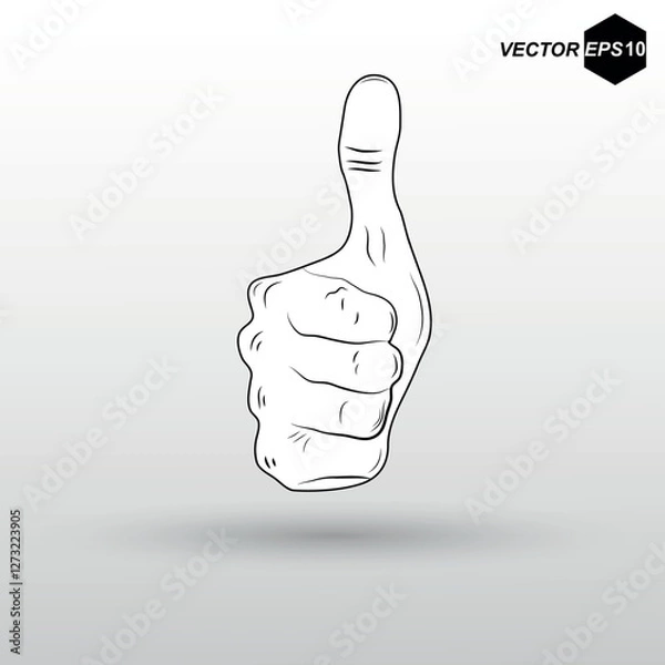 Obraz Vector hand showing thumbs up. EPS 10