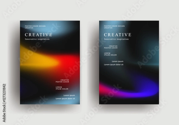 Fototapeta Abstract gradient poster template. Modern Covers Design. Mesh gradient background design. Trendy front page design for Banner, Poster, Flyer, Invitation and Annual Report