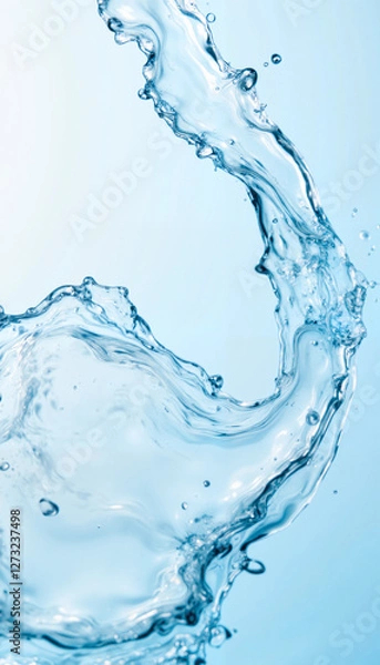 Fototapeta Swirling water patterns in macro shot, fluid dynamics concept