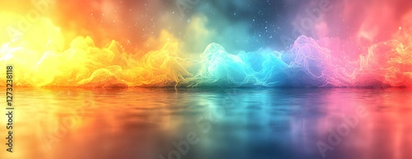 Fototapeta Abstract 3D Background, Colorful Nebula